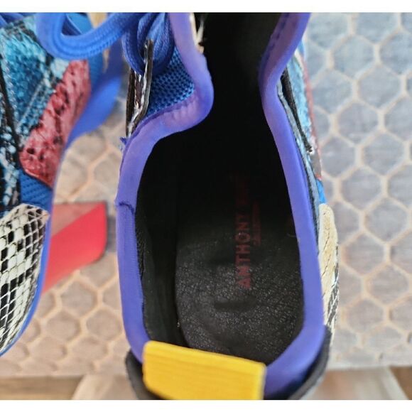 Vibrant Blue and Yellow Platform Sneakers - Picture 5 of 7